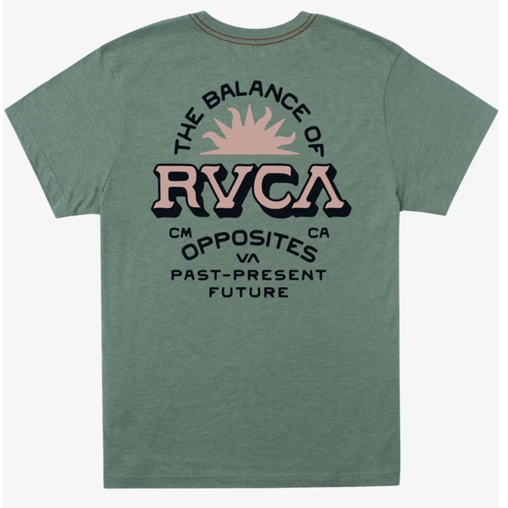 Vintage beach RVCA Oversized Graphic Tee in Green